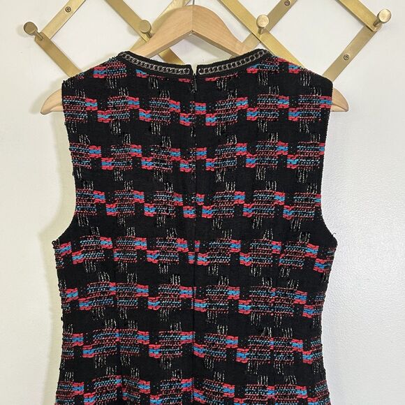 Trina Turk Goodnight Tweed Sheath Dress Size 10 Embroidered Colorful Sleeveless - Picture 10 of 10